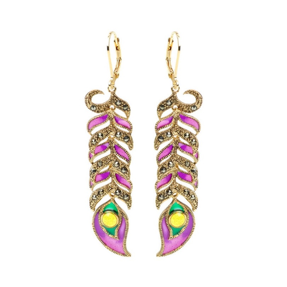 Peacock Deep Purple Earrings